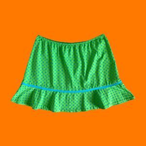 90's 00's vintage green floral preppy country club y2k mini skirt LARGE *flaws*